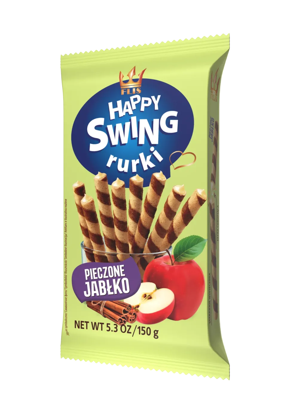 Happy Swing Pieczone jabłko 150 g — rurki waflowe