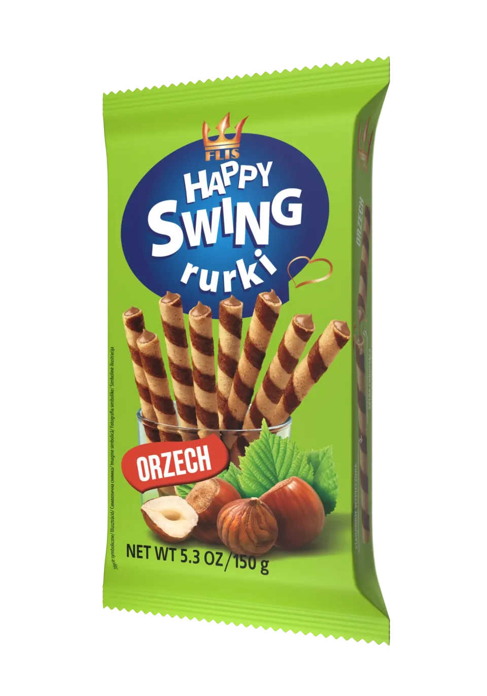 Happy Swing Orzech 150 g — rurki waflowe