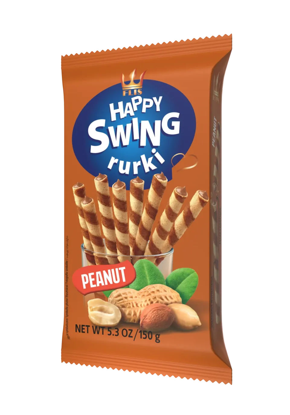 Happy Swing Orzech ziemny 150 g — rurki waflowe