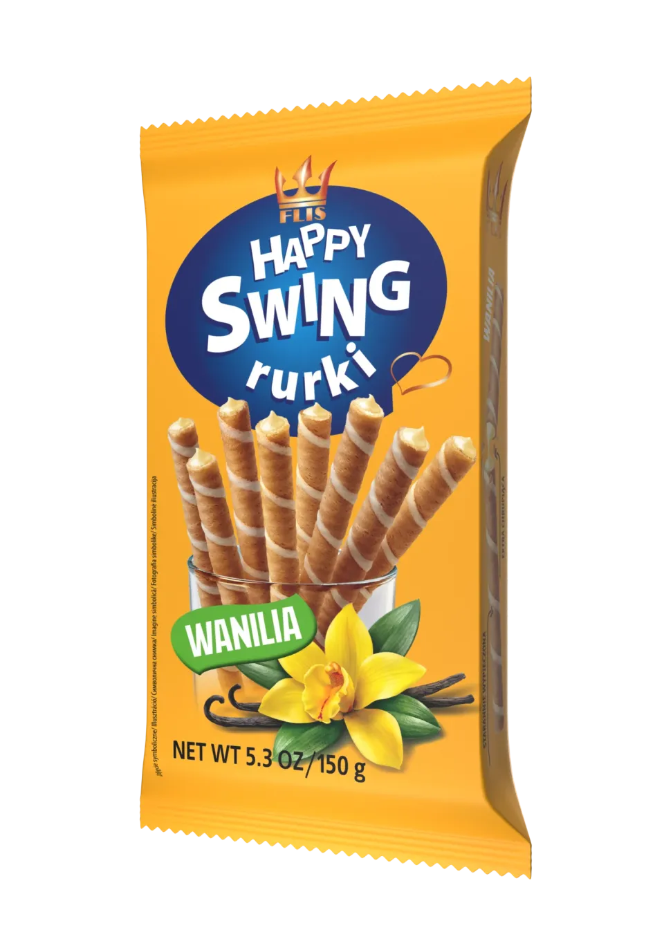 Happy Swing Wanilia 150 g — rurki waflowe