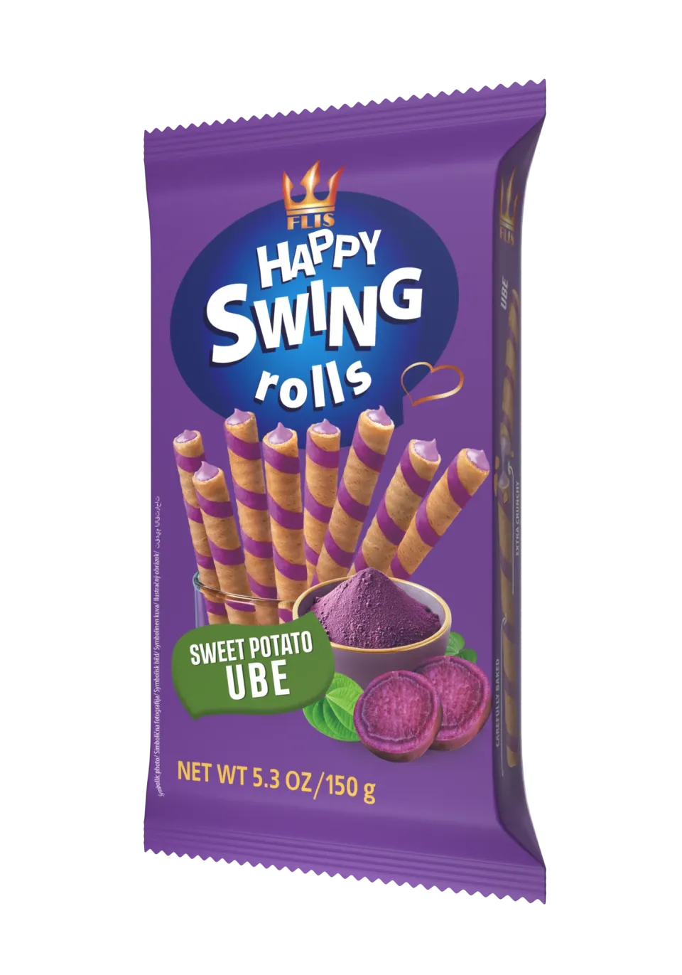 Happy Swing Sweet Potato UBE 150 g — wafer rolls