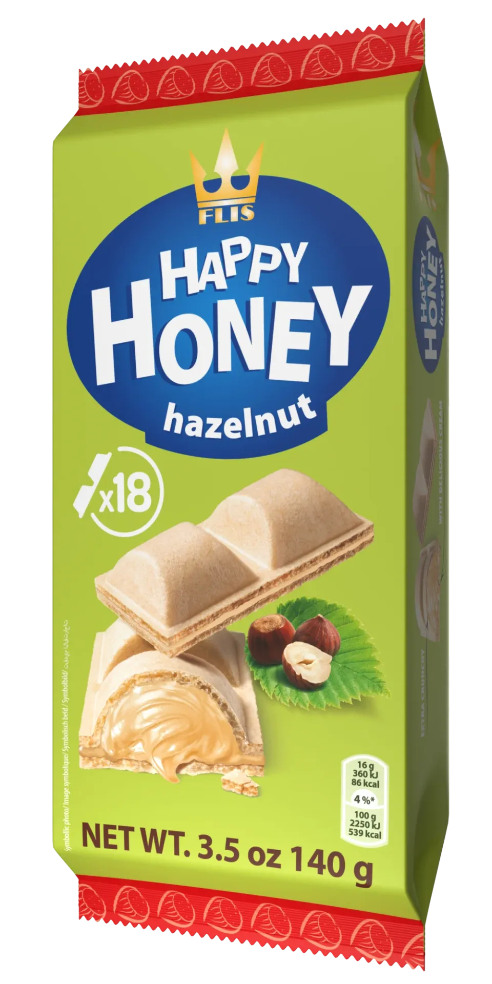Happy Honey Orzech laskowy 140 g — wafle