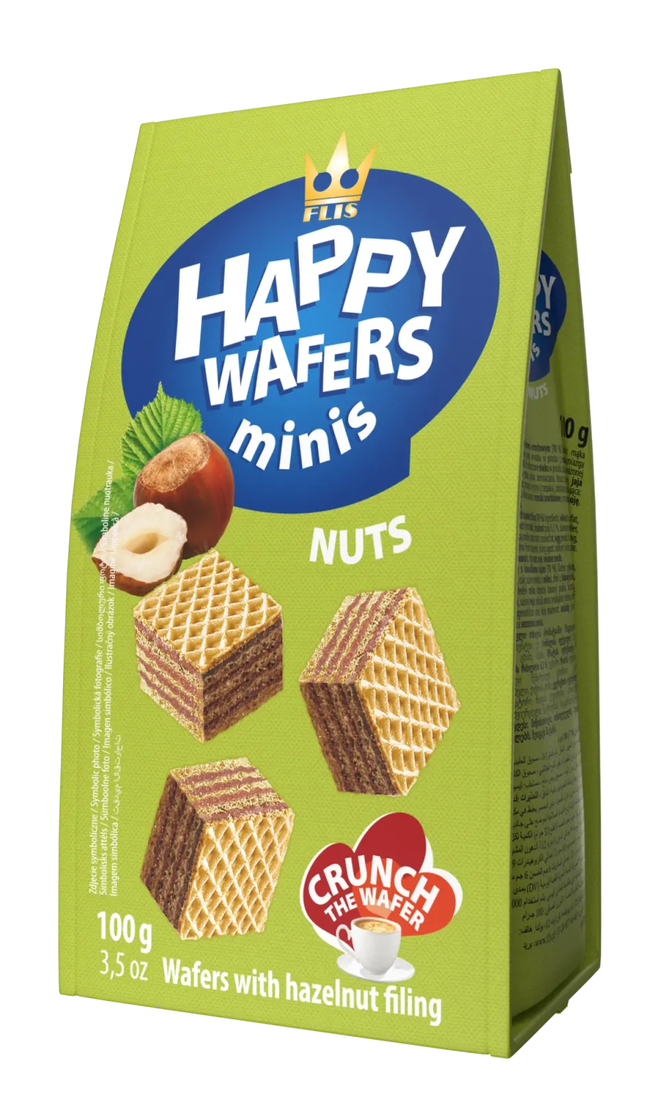Happy Wafers Minis Orzech 100 g — wafle