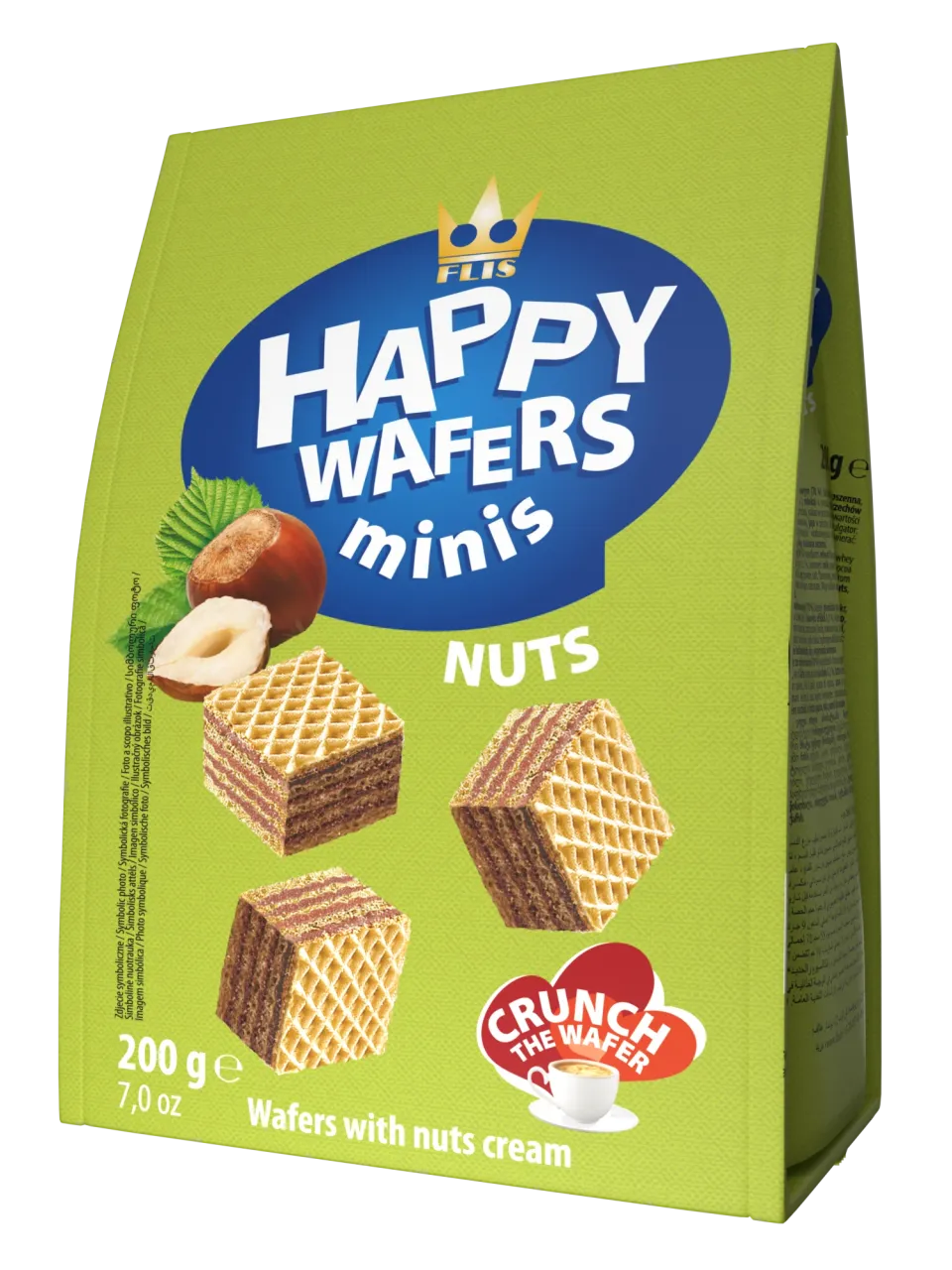 Happy Wafers Minis Orzech 200 g — wafle